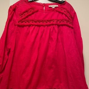 Loft peasant top in red